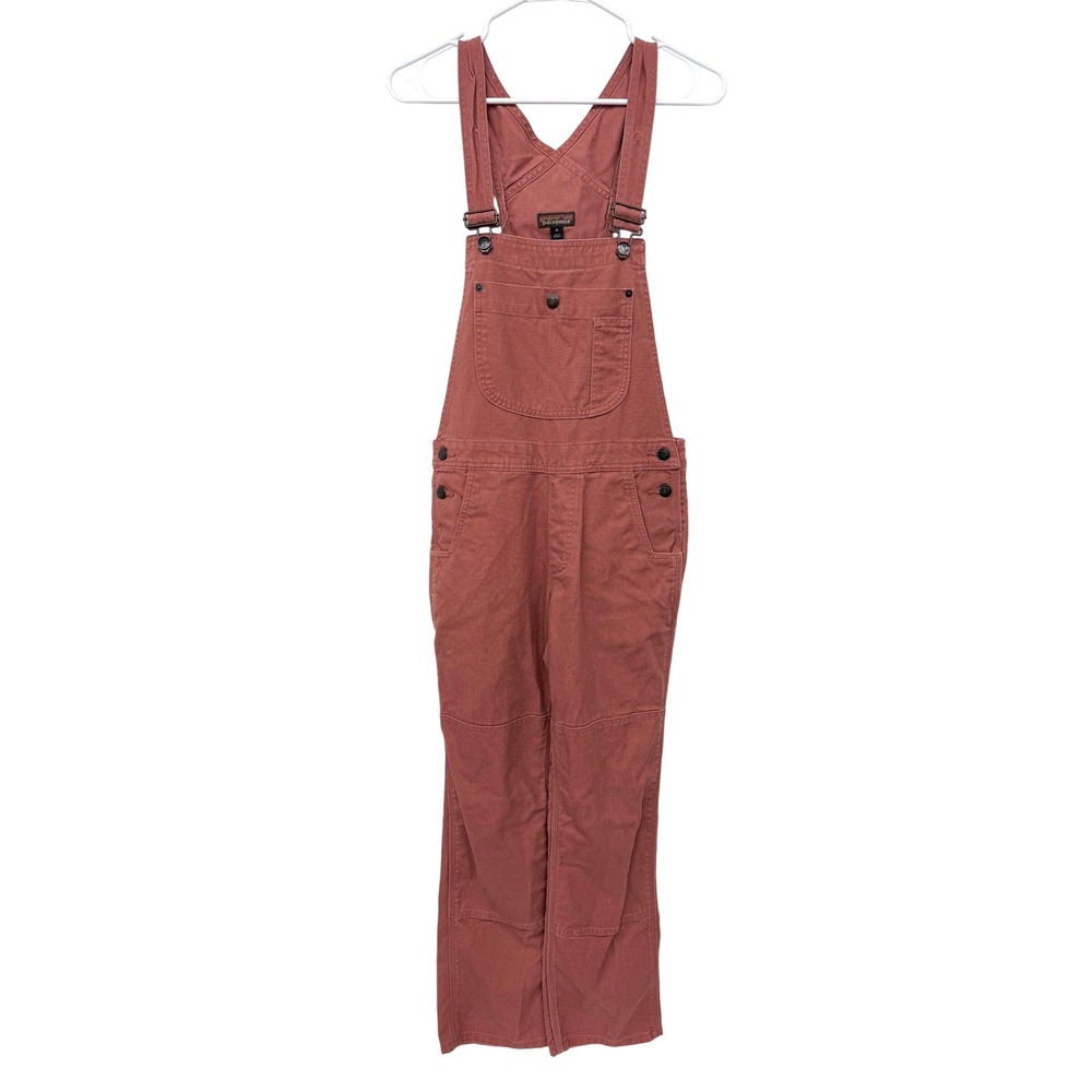 Patagonia All Seasons Hemp Canvas Bib Overalls Womens XS Rust Red Utility - Picture 3 of 11